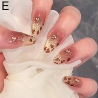 ราคา เล็บปลอมทรงสี่เหลี่ยมยาวเล็บปลอมสไตล์ฝรั่งเศสพิมพ์ลายเสือดาว (23159696894)