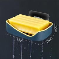 ราคา กล่องวางสบู่ ที่เก็บสบู่ กล่องสบู่2ชั้น กาวติดผนัง ที่วางสบู่ Soap holder ที่วางสบู่ติดผนัง ชั้นวางของ ชั้นวางสบู่ ติดผนังในห้องน้ำ (16178578067)
