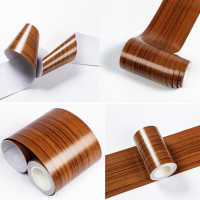 ราคา wallpaper tape สติกเกอร์ติดผนัง สติ๊กเกอร์ลายไม้ บัวติดผนัง บัวพื้น บัวผนัง ขอบบัวติดผนัง แบบม้วนเทป สติ้กเกอร์ลายไม้ เทปลายไม้ ยาว10เมตร (23207209222)