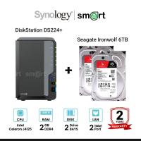 ราคา NEW Synology DiskStation DS224 2 Bay NAS 2 x Seagate Ironwolf 4TB 6TB 8TB (19920918128)