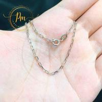 ราคา สร้อยคอทองแท้ ตะขอก้ามปู ทองขาวแท้ 18k Italy 750 ลายโซ่ฝรั่ง มีใบรับประกันจากทางร้าน PM (19263707407)