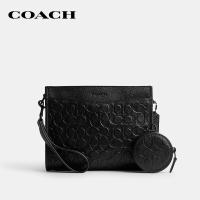 ราคา COACH กระเป๋าสะพายข้างผู้ชายรุ่น Hitch Convertible Crossbody With Hybrid Pouch In Signature Leather CP455 BLK สีดำ (24486777447)