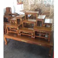 ราคา ส่งฟรี ชุดโต๊ะหมู่ไม้สักแท้100 แกะลายลงทอง หมู่9หน้า9 ยกชุด10ตัว (15978487241)