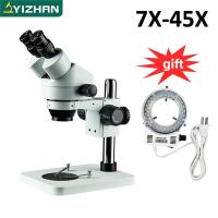 ราคา Ready Stock 7X 45X Binocular Microscope Inspection Zoom Stereo Microscope Inspect PCB Microscope (19383612090)