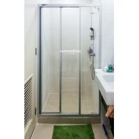 ราคา ชาวเวอร์คิง ฉากกั้นอาบน้ำ DIY Shower in a Box Series รุ่น SD01 บานเลื่อน3ตอน ขนาดสั่งตัด W80 170 H180ซม กระจกนิรภัยเทมเปอร์มอก หนา 4มม (8384045377)