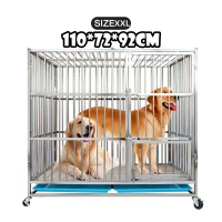 ราคา กรงสุนัข สแตนเลส 304 กรง กรงสุนัขสแตนเลส พร้อมถาดและล้อ (24013980147)