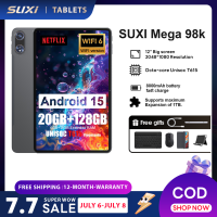 ราคา SUXI MEGA 98K แท็บเล็ต Tablet WIFI 12 นิ้ว 20GB 128GB 2K หน้าจอขนาดใหญ่ Android 15 8000mAh COD (24546104166)