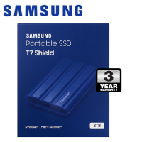 ราคา Samsung 2TB T7 Shield แบบพกพา SSD USB3 2 สีฟ้า (17464441858)