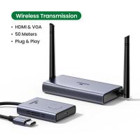 ราคา UGREEN เครื่องส่งสัญญาณไร้สาย HDMI 5G Wireless HDMI Extender with HDMI VGA Port 50 Meters Long Distance Transmission Model 50633A (14904860481)