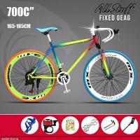 ราคา จักรยานเสือภูเขา จักรยาน มีเกียร์ 24 Speed จักรยานฟิกเกียร์เสือหมอบ ขนาดเฟรม 49 cm ล้อ 26 นิ้ว ขอบ 60 มิล เฟรมเหล็ก ขนาดยาง700x23c (18915569457)