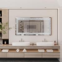 ราคา ARTLOGE กระจกตกแต่งผนัง กระจก สีเงิน กระจกติดผนัง 1200x600mm Rectangle Decorative Venetian Wall Mirrors Beautiful Elegant Artistic Look 5mm Thick Large Silver Hung Mirrors Hand Polished Crystals Embed