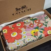 ราคา กระเป๋าสตางค์โคชแท้ เอ้าเลท 7 5 นิ้ว หนังแท้สีครีม ปั๊มลายดอกสีส้มมาใหม่ New สีสันสวยสด Premium gift (22567904971)