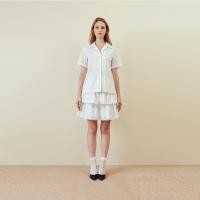 ราคา DISAYA white lace skirt with lace trim กระโปรงสั้นลูกไม้สีขาว (21648392529)