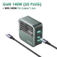 ราคา UGREEN 140W GaN Fast Charger with UK EU US Plugs 3 Ports 2C1A 2 Type C 1 USB A PD3 1 160W Pro Wall Charger Power Adapter Travel Charger For MacBook Pro Air Samsung Galaxy Dell XPS iPhone 15 14 13 Pro 