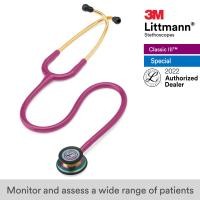 ราคา 3M Littmann Classic III Stethoscope 27 inch 5806 Raspberry Tube Rainbow Finish Chestpiece Stainless Stem Eartubes (413633534)