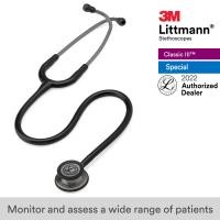 ราคา 3M Littmann Classic III Stethoscope 27 inch 5811 Black Tube Smoke Finish Chestpiece Stainless Stem Eartubes (413641424)