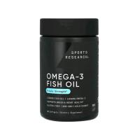 ราคา Omega 3 Fish Oil Triple Strength 90 Softgels Sports Research (21887445559)