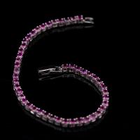 ราคา สร้อยข้อมือพลอยโกเมนแท้สีม่วงหรือพลอยโรโดไลท์ Rhodolite พลอยแท้ เรือนเงินแท้92 5 ชุบทองคำขาว ยาว18ซม สามารถตัดหรือเพิ่มความยาวได้ (19954011185)