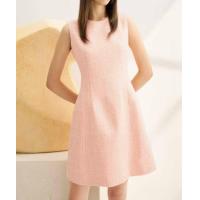 ราคา G2000 เดรสผ้าทวีดสีส้มพีช ชุดเดรสทรง A LINE ผู้หญิง TWEED DRESS (23797981273)