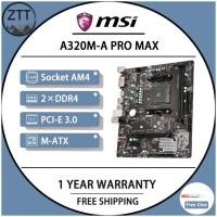 ราคา MSI A320M A PRO MAX เมนบอร์ด AMD Ryzen เจนเนอเร DDR4 3rd 32GB PCI E 3 0ม 2 A320 AM4 Micro ATX Desktop AMD A320 (21671905773)