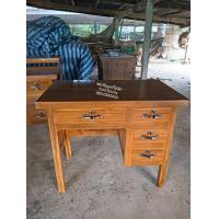 ราคา โต๊ะทำงาน โต๊ะบัญชี ไม้สักแท้ ยาว 100 ลึก 69 สูง 75 ซม มีบริการเก็บเงินปลายทาง (21429717374)