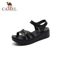 ราคา Camel รองเท้าผู้หญิงรองเท้าฤดูร้อนใหม่กลวงรองเท้าแตะโรมันรองเท้าหนังแท้พื้นหนา CAM65966 (23931793252)
