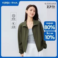 ราคา GIORDANO Women Jackets Anti Mosquito Sweat Jackets Stand Collar Zip Front Short Style Simple Fashion Casual Jackets 05375453 (23834461202)