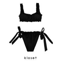 ราคา KLOSET Bandeau Knot Bikini With Bow Set KK22 SW006 ชุดว่ายน้ำบิกินี่ (17396301199)