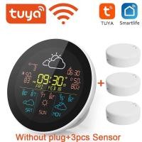 ราคา Tuya Wifi Smart Weather Station with Clock Temperature and Humidity Meter Large Weather Clock Temp Humidity Gauge with Sensor (24561265547)