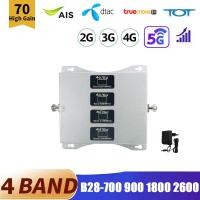 ราคา 2G 3G 4G 5G เครื่องขยายสัญญาณมือถือ 4 band 700 900 1800 2600 เพิ่มสัญญาณมือถือภายในบ้าน รองรับ AIS TureMove DATC (24483483616)