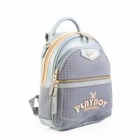 ราคา PLAYBOYรุ่น VickyBag กระเป๋าเป้ผู้หญิง รหัส ST B252PB616 ดีไซน์ Mini Backpack ปักโลโก้ มี2สี Deep Black และ Light Gray (24539646945)