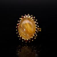 ราคา แหวนพลอยของแท้ ไหมทองล้อมด้วยพลอยโกเมน ตัวเรือนเงินแท้ 92 5 ชุบทอง ไซส์แหวน 53 6 5 US พลอยแท้จากประเทศบราซิล (21461429313)