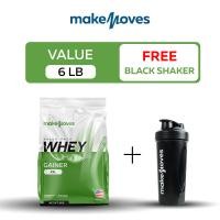 ราคา MakeMoves Whey Protein GAINER XXL 6LB สูตรเพิ่มน้ำหนัก สร้างกล้ามเนื้อ โปรตีน 40กรัม ช้อน (24555455687)