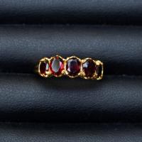 ราคา แหวนพลอยจันทบุรี พลอยโกเมน Garnet ตัวเรือนเงินแท้92 5 ชุบทอง พลอยสีแดงอมน้ำตาล เนื้อใส ไซส์นิ้ว 53 เบอร์ 6 5 US มีใบรับประกันสินค้าจากทางร้าน (18040179756)