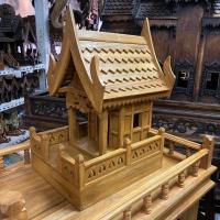 ราคา สีสักทอง บ้านทรงไทยไม้ ฐาน บ้านกาแล ขายแยกชุด 50x60x40ซม ศาลพระภูมิไม้ Spirit House ศาลตายาย ล้านนา ทำจากไม้สักขนาด งานเชียงใหม่ เก็บปลายทาง (12494752741)