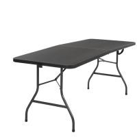 ราคา EHOME โต๊ะที่พับเฮฟวี่ดิวตี้อเนกประสงค์ในร่มกลางแจ้งแบบพกพาโต๊ะปิคนิคจัดงานแต่งงานทำจากพลาสติกพร้อมขาและที่จับเหล็กสีดำ (23419206437)