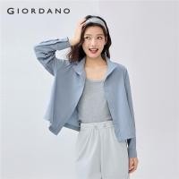 ราคา GIORDANO Women Jackets Windproof Stand Collar Short Jackets Snap Buttons Drawstring Hem Fashion Casual Loose Jackets 13345307 (23811502770)