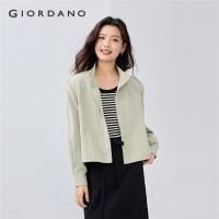 ราคา GIORDANO Women Jackets Windproof Stand Collar Short Jackets Snap Buttons Drawstring Hem Fashion Casual Loose Jackets 13345307 (23811784528)