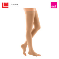 ราคา ส่งฟรี ของแถม medi duomed smooth ถุงน่องเส้นเลือดขอด ดูโอเมด สมูธ แบบเปิดเท้า ต้นขามีซิลิโคนกันลื่น ระดับ 2 XW6110 (23264270449)