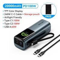 ราคา Vention 20000mAh Power Bank 65W Fast Charging with LED Display 3 Port Built in Type C Cord for Laptop Tablet iPhone 16 15 pro max Samsung Xiaomi Huawei Realme 35W Portable Powerbank (24634391183)