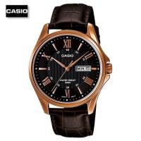 ราคา Velashop นาฬิกาข้อมือผู้ชายคาสิโอ Casio Standard สายหนังสีน้ำตาล หน้าปัดดำ รุ่น MTP 1384L 1AVDF MTP 1384L 1A MTP 1384L (22958978124)