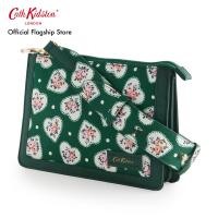 ราคา Cath Kidston กระเป๋าสำหรับผู้หญิง Double Pouch Crossbody ลาย Lace Hearts สี Green (23268635915)
