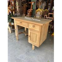 ราคา โต๊ะบัญชี ไม้สักแท้ทั้งตัว โต๊ะทำงานไม้สัก ขนาด60x100xสูง80ซม (24295979065)