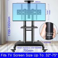 ราคา มีความยืดหยุ่นมาก JUCHI ขาตั้งทีวี ปรับได้และถอดออกได้ ชั้นติดตั้งเหมาะสำหรับจอแสดงผลขนาด 32 75 นิ้วหมุนได้ 360 องศาการเคลื่อนย้ายรถเข็นแนวตั้ง ขาแขวนทีวี ที่แขวนทีวีเคลื่อนที่ ขาตั้งทีวีมีล้อ แท่นวาง