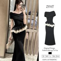 ราคา ZYHT ชุดเดรสผู้หญิงชุดเดรสใส่ทำงานชุดเดรสสไตล์เกาหลีชุดสีดำชุดเดรสไปงานชุดเดรสแต่งงานหรูหราชุดเดรสปาร์ตี้ชุดราตรี45099 (24474017804)