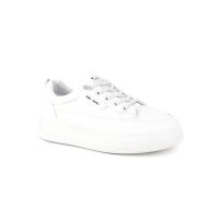 ราคา ST JAMES รองเท้าผ้าใบ รองเท้าหนัง PU ส้น 4 CM รุ่น BARCELONA สี WHITE รองเท้าผ้าใบ ผู้หญิง (24534792348)