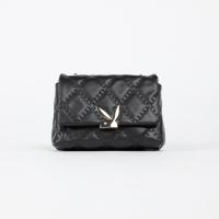 ราคา Playboy Cara Womens Crossbody Bag กระเป๋าสะพายข้างผู้หญิงลิขสิทธิ์แท้ รุ่น ST BS242PB107 BK ดีไซน์หนังบุนวมทั้งใบโลโก้ครึ่งหัว สีดำ (12486878237)