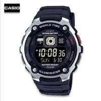 ราคา Velashop นาฬิกาข้อมือผู้ชาย Casio Standard สีดำ สายเรซิน รุ่น AE 2000W 1BVDF AE 2000W 1B AE 2000W (350851038)