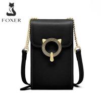 ราคา FOXER Women Cow Leather Cellphone Bags Girl Mini Crossbody Bag Small Flap Fashion Young Female Crossbody Bag Lady Mobile Phone Bag (15680148588)