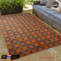 ราคา Elegant Natural Sunset Reversible Square Rug 120x180 cm with Embroidered Diamond Pattern Best Quality Made in Thailand (24356420382)